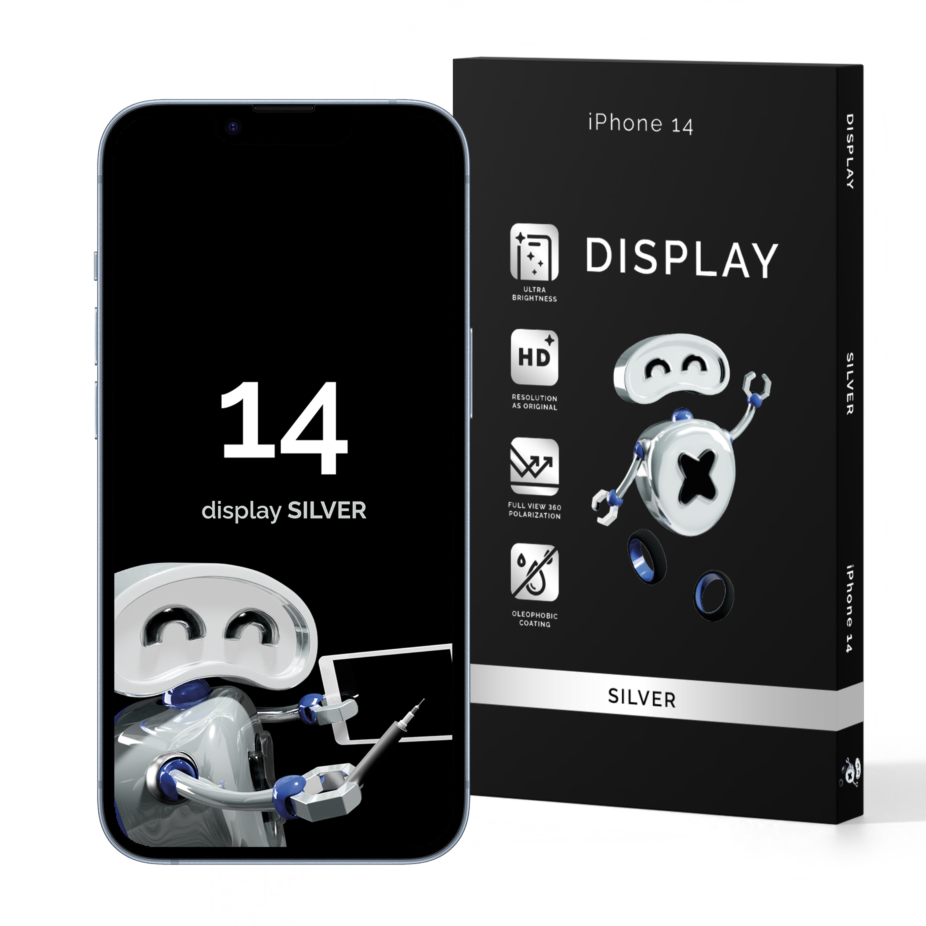 Display Lcd Tft In-Cell Per Apple Iphone 14 Nero Qualità Buona Silver